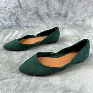 Forever 21 Dark Green Suede D'Orsay Flats
